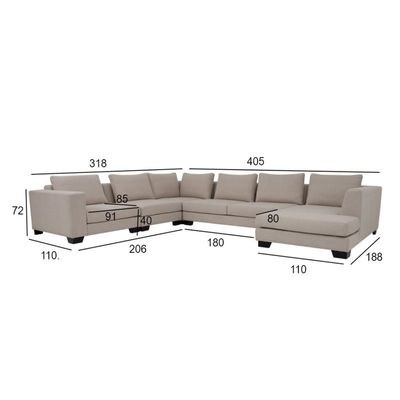 The SOFABLE 5 Seater Sofa Luxurious Design with Premium Fabric Best For Living Room | For Hotel | Wooden Base - Image 5