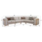 The GASTON 5 Seater Sofa Luxurious Design with Premium Fabric Best For Living Room | For Hotel | Wooden Base