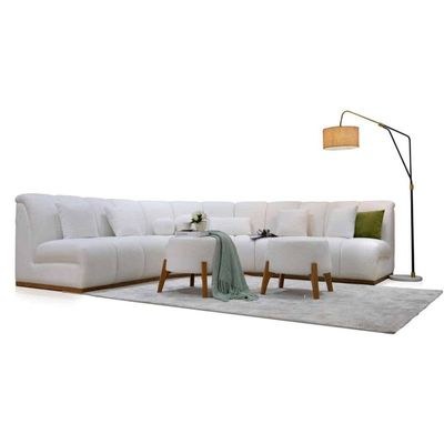 The WHISPER 6 Seater Sofa Luxurious Design with Premium Fabric Best For Living Room | For Hotel | Wooden Base