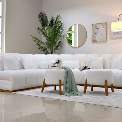 The WHISPER 6 Seater Sofa Luxurious Design with Premium Fabric Best For Living Room | For Hotel | Wooden Base - Image 2