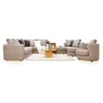 The RETREAT 6 Seater Sofa Luxurious Design with Premium Fabric Best For Living Room | For Hotel | Wooden Base