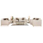 The GISELLE 7 Seater Sofa Set Luxurious Design with Premium Fabric Best For Living Room | For Hotel | Metal Base