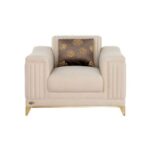 The GISELLE Single Seater Sofa Luxurious Design with Premium Fabric Best For Living Room | For Hotel | Metal Base