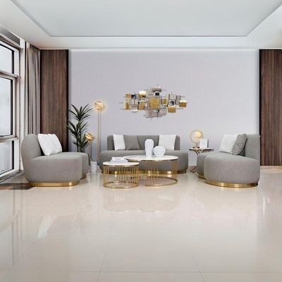 The SOLERO 7 Seater Sofa Set Luxurious Design with Premium Fabric Best For Living Room | For Hotel | Metal Base