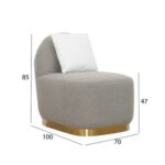 The SOLERO Single Seater Sofa Luxurious Design with Premium Fabric Best For Living Room | For Hotel | Metal Base