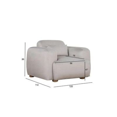 The DEVINE Single Seater Sofa Luxurious Design with Premium Fabric Best For Living Room | For Hotel | Wooden Base - Image 3