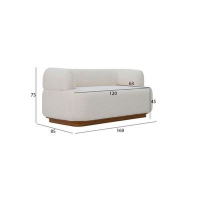 The DELLA 2 Seater Sofa Luxurious Design with Premium Fabric Best For Living Room | For Hotel | Wooden Base - Image 3