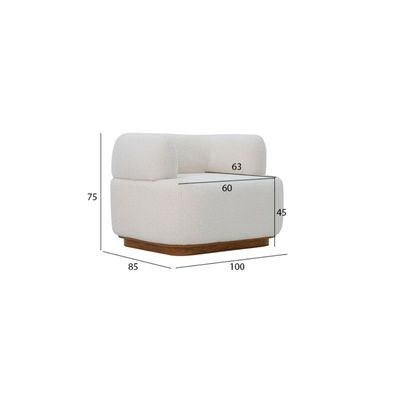 The DELLA Single Seater Sofa Luxurious Design with Premium Fabric Best For Living Room | For Hotel | Wooden Base - Image 2
