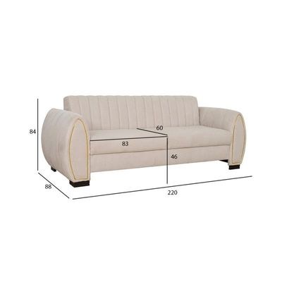 The LUCIA 3 Seater Sofa Luxurious Design with Premium Fabric Best For Living Room | For Hotel | Wooden Base - Image 3