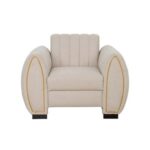 The LUCIA Single Seater Sofa Luxurious Design with Premium Fabric Best For Living Room | For Hotel | Wooden Base