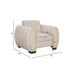 The LUCIA Single Seater Sofa Luxurious Design with Premium Fabric Best For Living Room | For Hotel | Wooden Base