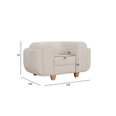 The REFINE Single Seater Sofa Luxurious Design with Premium Fabric Best For Living Room | For Hotel | Wooden Base - Image 3