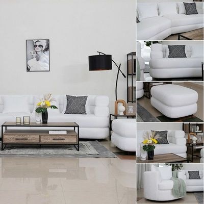 The VALENTINO 5 Seater Sofa Set Luxurious Design with Premium Fabric Best For Living Room | For Hotel | Wooden Base - Image 2