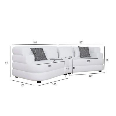 The VALENTINO 5 Seater Sofa Set Luxurious Design with Premium Fabric Best For Living Room | For Hotel | Wooden Base - Image 5