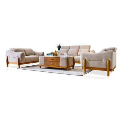 The NAYRA 6 Seater Sofa Set Luxurious Design with Premium Fabric Best For Living Room | For Hotel | Wooden Base - Image 2