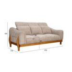The NAYRA 3 Seater Sofa Luxurious Design with Premium Fabric Best For Living Room | For Hotel | Wooden Base