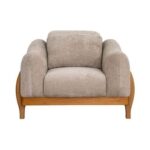 The NAYRA Single Seater Sofa Luxurious Design with Premium Fabric Best For Living Room | For Hotel | Wooden Base