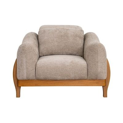 The NAYRA Single Seater Sofa Luxurious Design with Premium Fabric Best For Living Room | For Hotel | Wooden Base