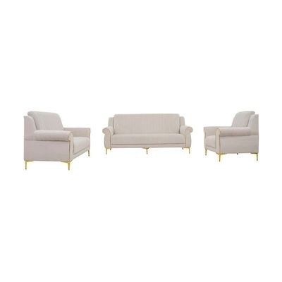 The ZARAH 6 Seater Sofa Set Luxurious Design with Premium Fabric Best For Living Room | For Hotel | Metal Base - Image 4