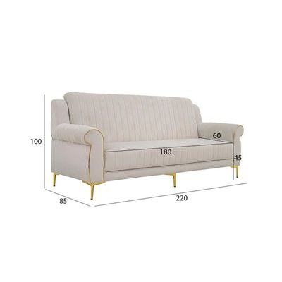The ZARAH 6 Seater Sofa Set Luxurious Design with Premium Fabric Best For Living Room | For Hotel | Metal Base - Image 5