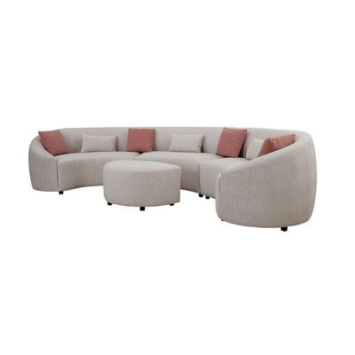 The AMNA 5 Seater Sofa Set Luxurious Design with Premium Fabric Best For Living Room | For Hotel | Wooden Base - Image 3