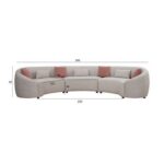 The AMNA 5 Seater Sofa Set Luxurious Design with Premium Fabric Best For Living Room | For Hotel | Wooden Base