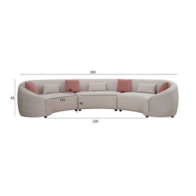 The AMNA 5 Seater Sofa Set Luxurious Design with Premium Fabric Best For Living Room | For Hotel | Wooden Base - Image 4
