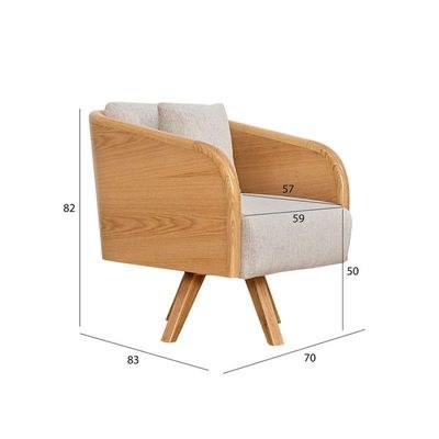 The CEDRO Single Seater Sofa Luxurious Design with Premium Fabric Best For Living Room | For Hotel | Wooden Base - Image 3