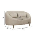 The CHELSEA 2 Seater Sofa Luxurious Design with Premium Fabric Best For Living Room | For Hotel | Metal Base