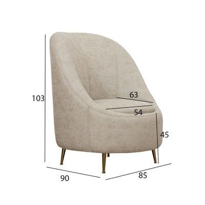 The CHELSEA 1 Seater Sofa Luxurious Design with Premium Fabric Best For Living Room | For Hotel | Metal Base - Image 3