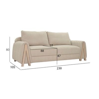 The CORA 3 Seater Sofa Luxurious Design with Premium Fabric Best For Living Room | For Hotel | Wooden Base - Image 2