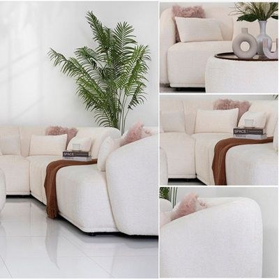 The DIAZ Corner Sofa Luxurious Design with Premium Fabric Best For Living Room | For Hotel | Wooden Base - Image 2