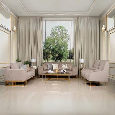 The FLOYD 7 Seater Sofa Set Luxurious Design with Premium Fabric Best For Living Room | For Hotel | Metal Base
