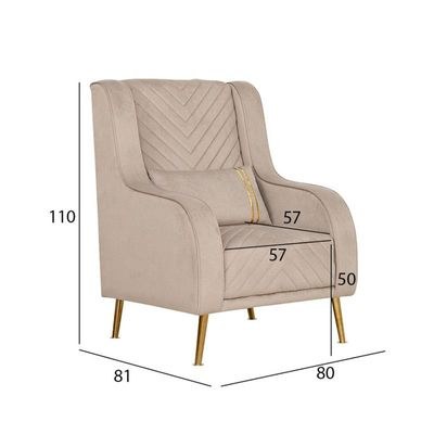 The FLOYD Single Seater Sofa Luxurious Design with Premium Fabric Best For Living Room | For Hotel | Metal Base - Image 2