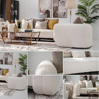The REES 6 Seater Sofa Set Luxurious Design with Premium Fabric Best For Living Room | For Hotel | Wooden Leg - Image 2