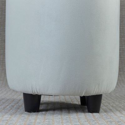 Home Canvas Ellie Pouffe Velvet Fabric 30cm Dia Beige - Image 2