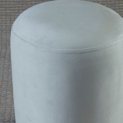 Home Canvas Ellie Pouffe Velvet Fabric 30cm Dia Beige - Image 3