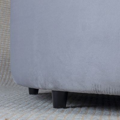 Home Canvas Ellie Pouffe Velvet Fabric 90cm Dia Brown - Image 2