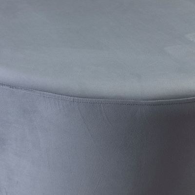 Home Canvas Ellie Pouffe Velvet Fabric 90cm Dia Brown - Image 3