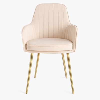 Velour Modern Cafe Dining Chair Metal Legs - Image 3
