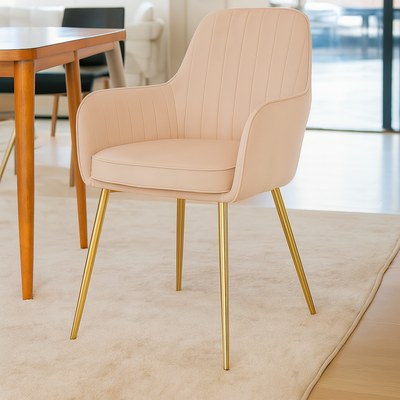 Velour Modern Cafe Dining Chair Metal Legs - Image 4