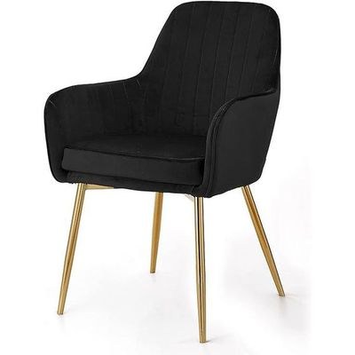Velour Modern Cafe Dining Chair Metal Legs