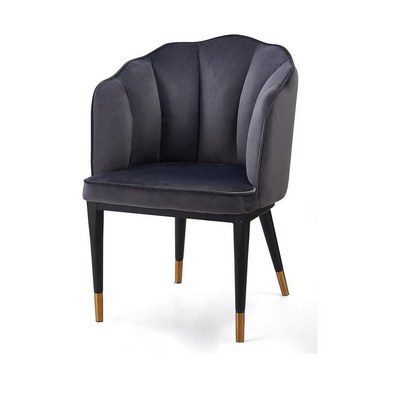 Fuzzy Modern Cafe Dining Chair Metal Legs - Image 2