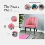Fuzzy Modern Cafe Dining Chair Metal Legs