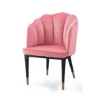 Fuzzy Modern Cafe Dining Chair Metal Legs