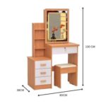 Modern Wooden Dressing Table With Mirror |Dressing Makeup Desk With Storage | Modern Design Bedroom Furnitures With 5 Drawers one sitting Stool