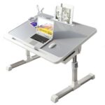 Quesera Laptop Bed Tray Desk,Portable Laptop Table Bed with Drawer and Adjustable Height - Grey