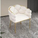 Bubble Design Metallic Legs Soft Comfortable Holland Fabric Armrest Chair For Living Room