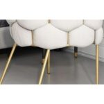 Bubble Design Metallic Legs Soft Comfortable Holland Fabric Armrest Chair For Living Room