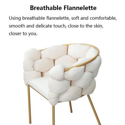 Bubble Design Metallic Legs Soft Comfortable Holland Fabric Armrest Chair For Living Room - Image 4